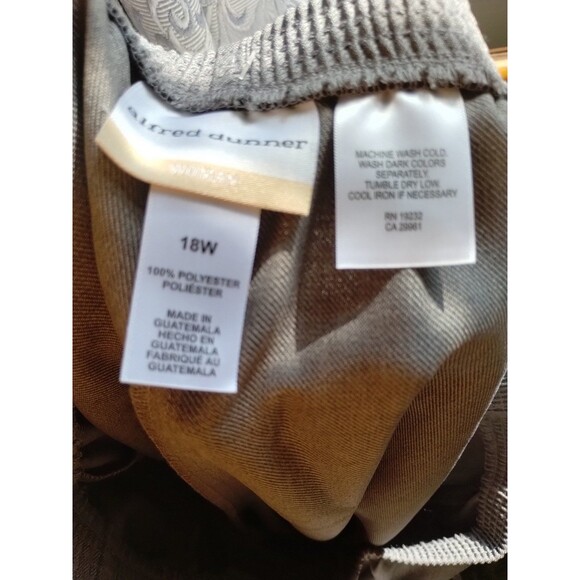 Alfred Dunner Trousers Pants Size 18W Grey Pull On Polyester Pocket Wide Leg NWT - Picture 5 of 7